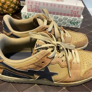 Bape Tan and Black Sneakers